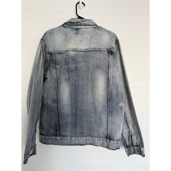 Vintage Southpole Distressed Light Wash Denim Jacket Large Y2K 90s Streetwear - Picture 4 of 11